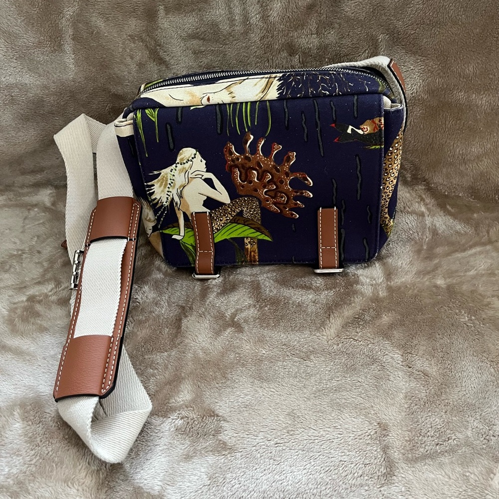 Loewe Paulas Ibiza Mermaid Blue and Brown Women's Crossbody Bag